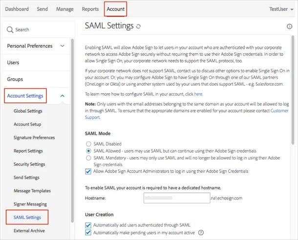 Adobe Creative Cloud two-factor authentication (2FA) : saml settings