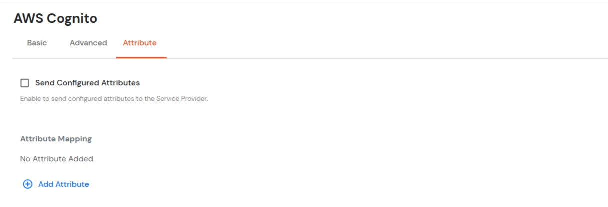 Map custom attributes AWS Cognito userstore Attributes tab