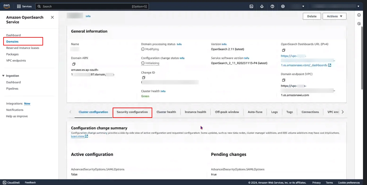 AWS OpenSearch Single Sign-On Security Configuration
