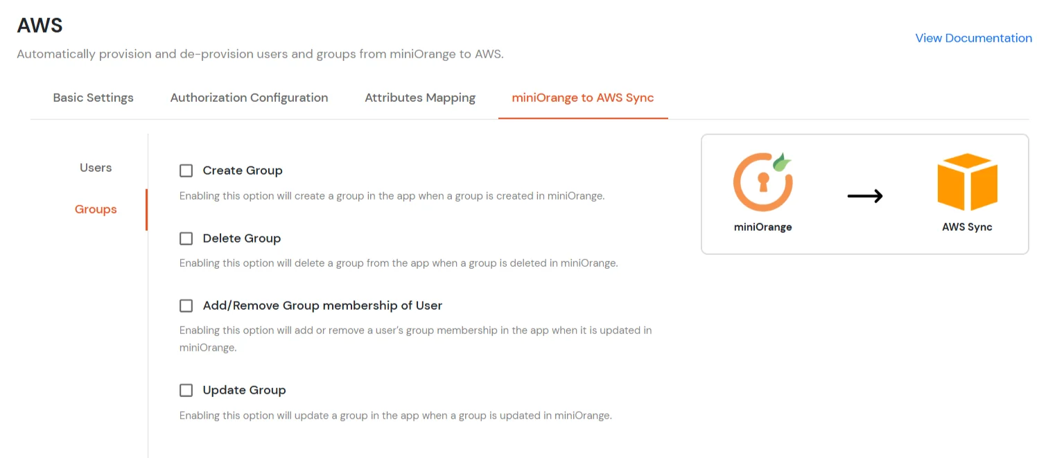 AWS SCIM Provisioning Enable appropriate option for groups creation