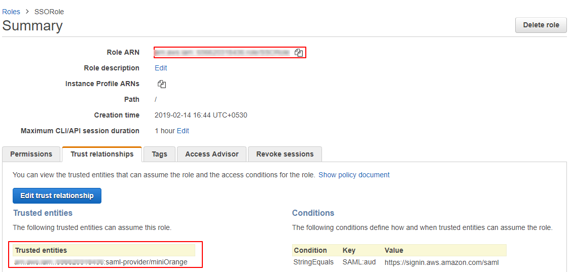 Amazon Web Services (AWS) SSO comma separated format role settings