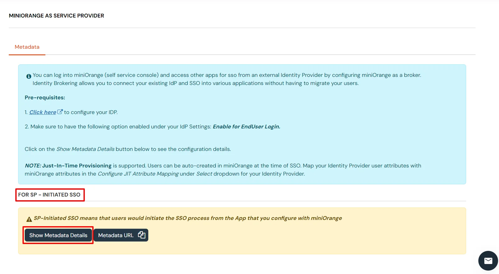 Okta as IdP: SP initiated Metadata