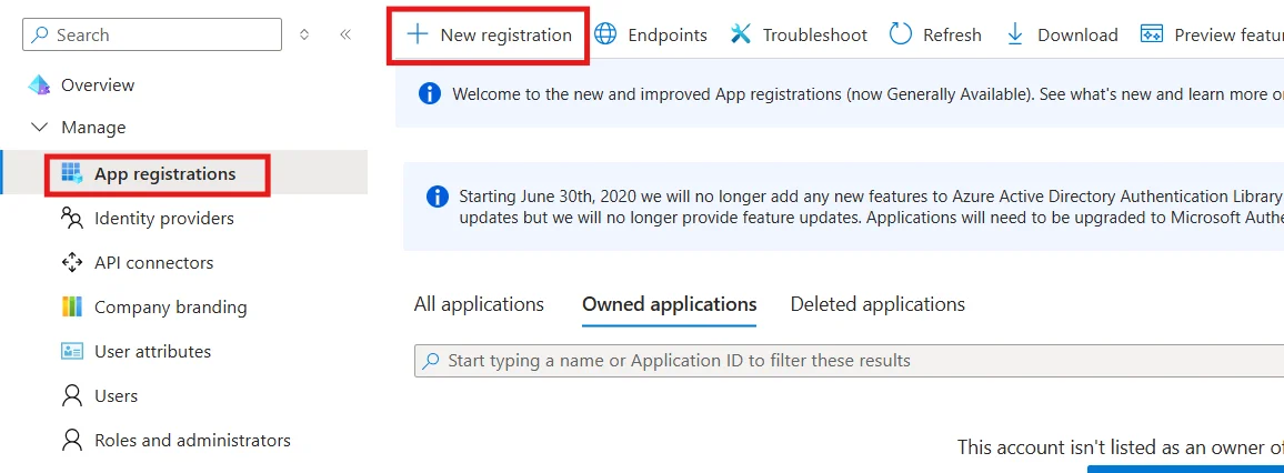 Azure B2C as IDP: Register SAML App