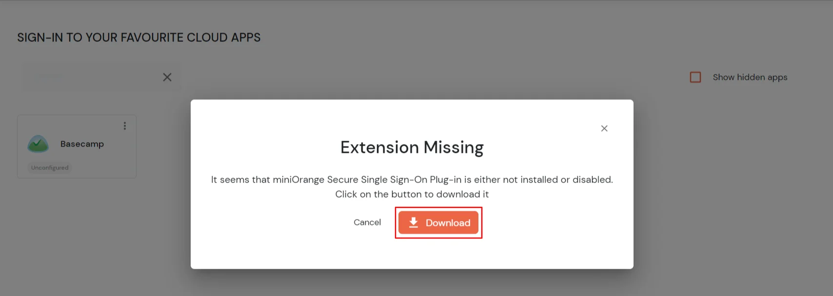 Basecamp Single Sign-On (SSO) Download Extension 