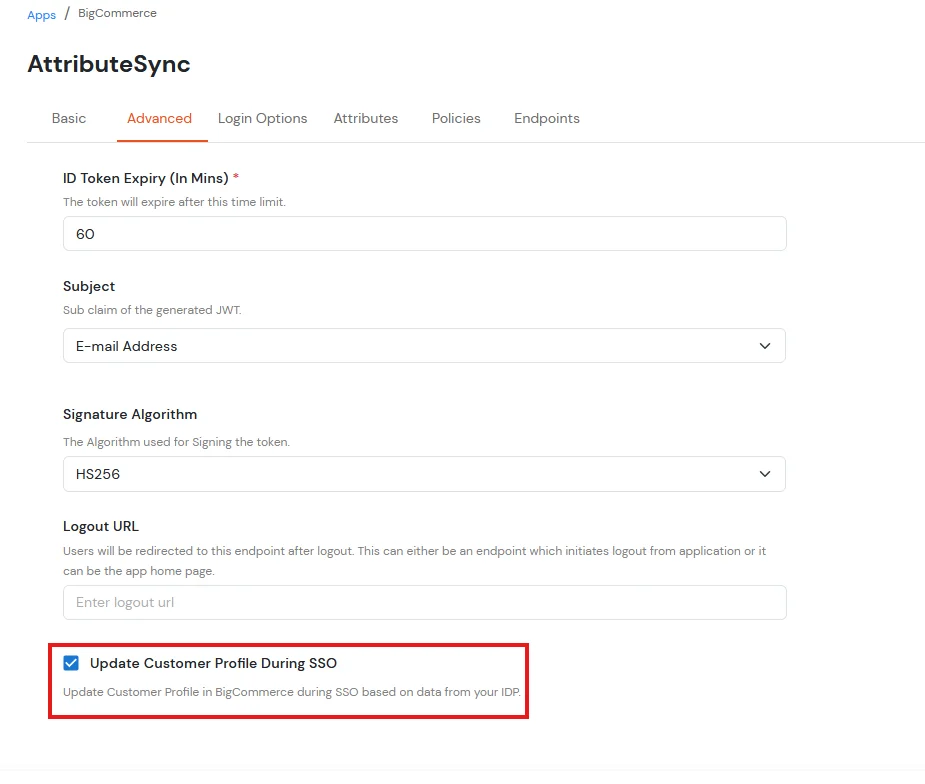 BigCommerce Single Sign-On: Enable Update Customer Profile During SSO