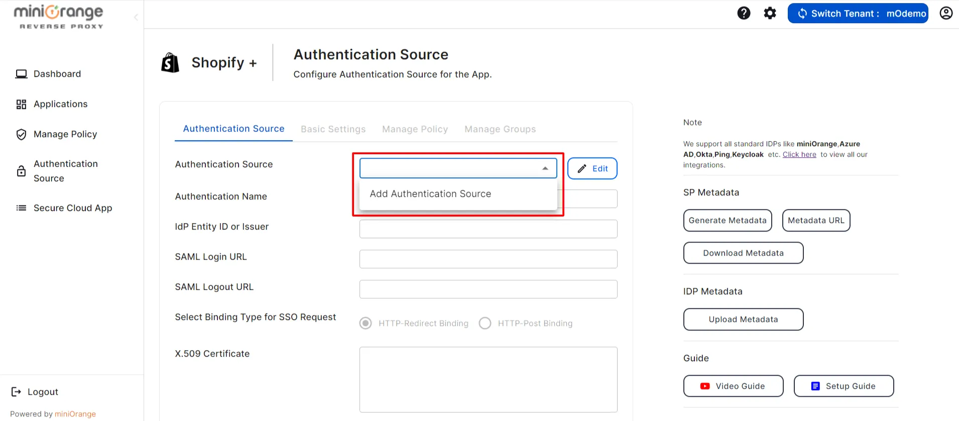 shopify plus CASB Access Restriction Add authentication