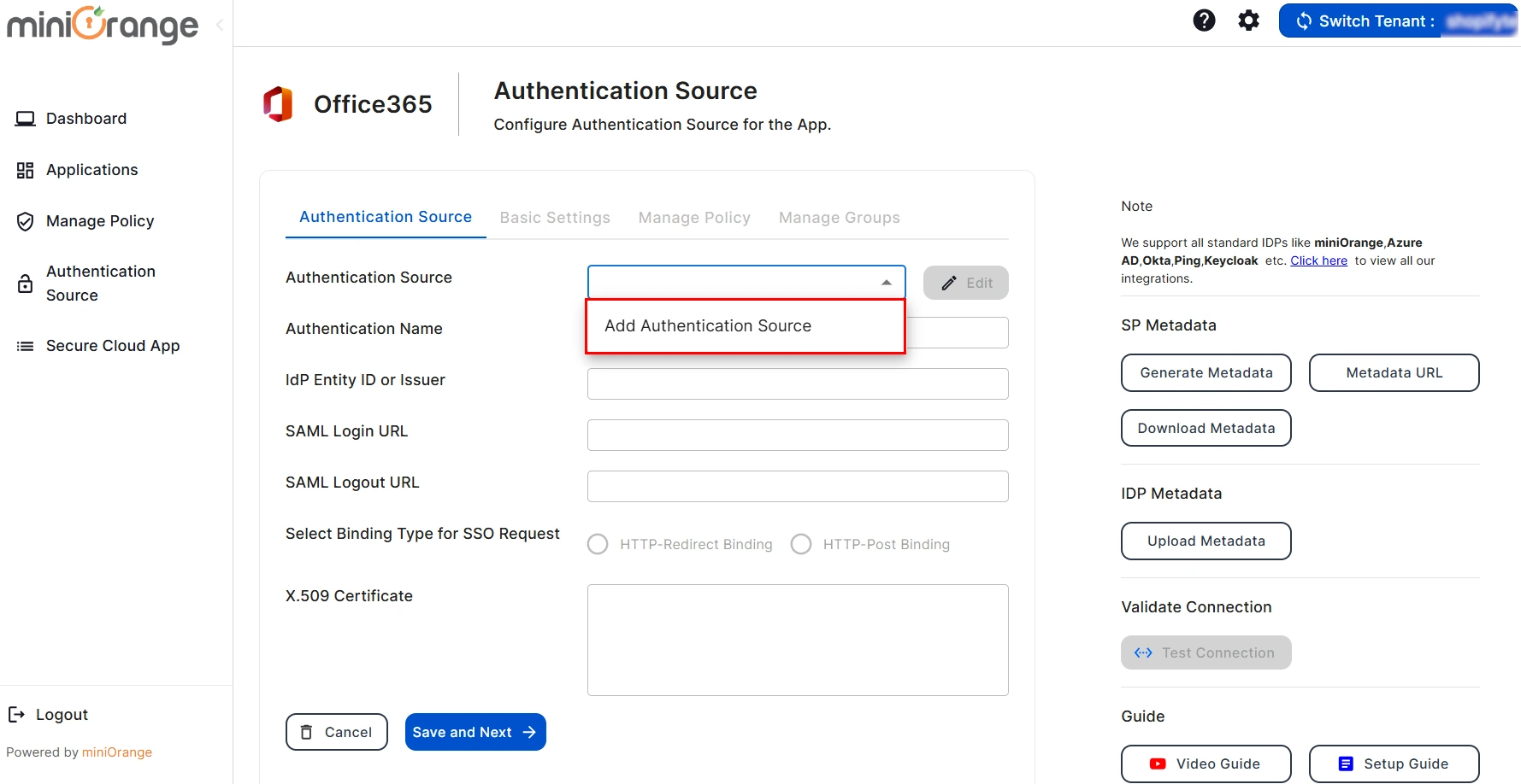 microsoft office365 CASB Access Restriction Add authentication