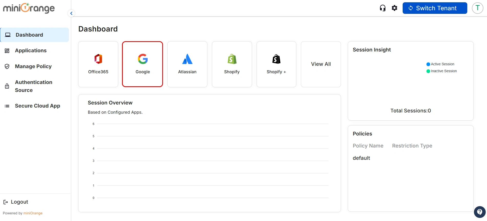  Google CASB Access Restriction authentication method dashboard