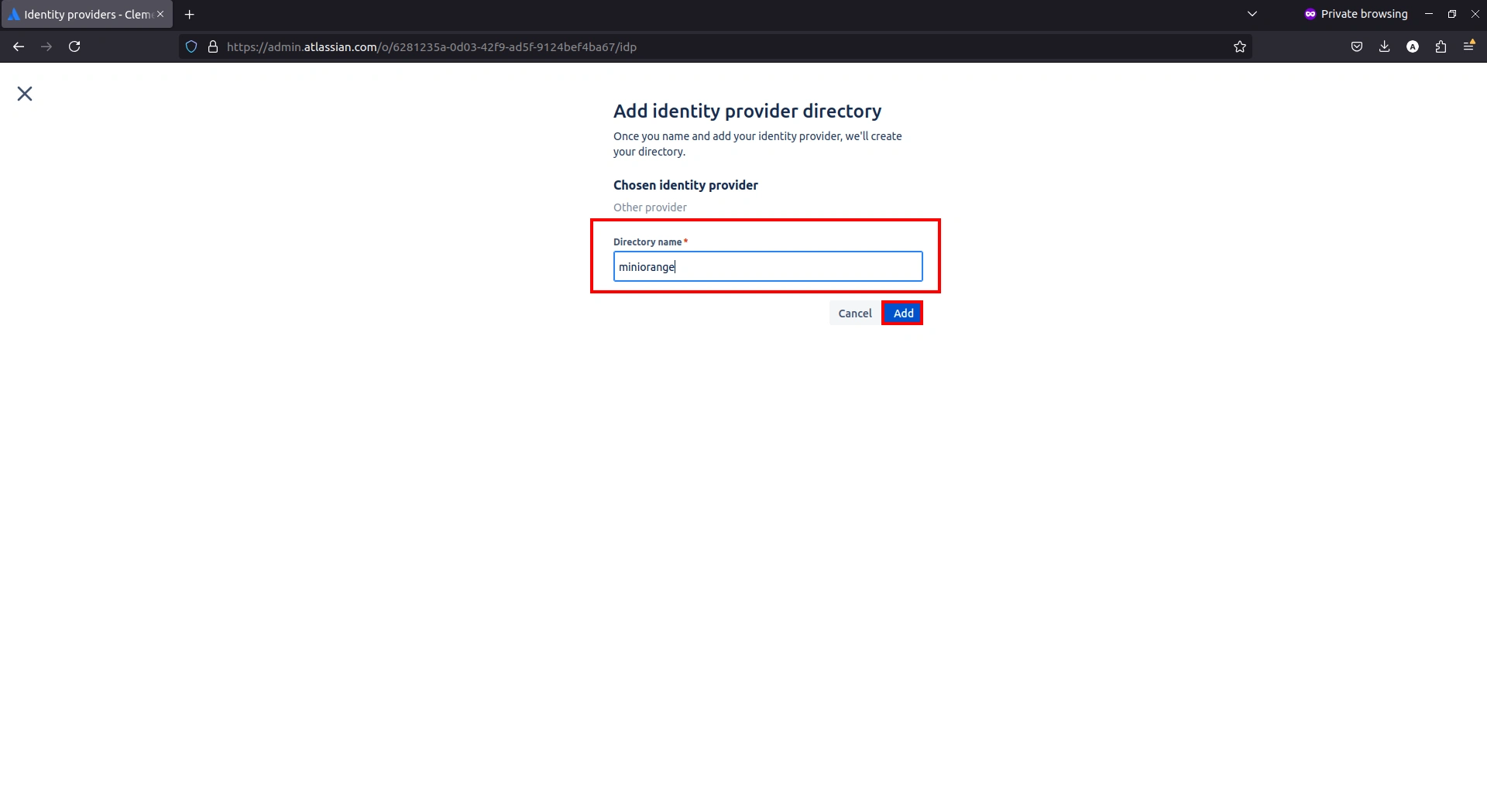 Atlassian CASB - enter directory name