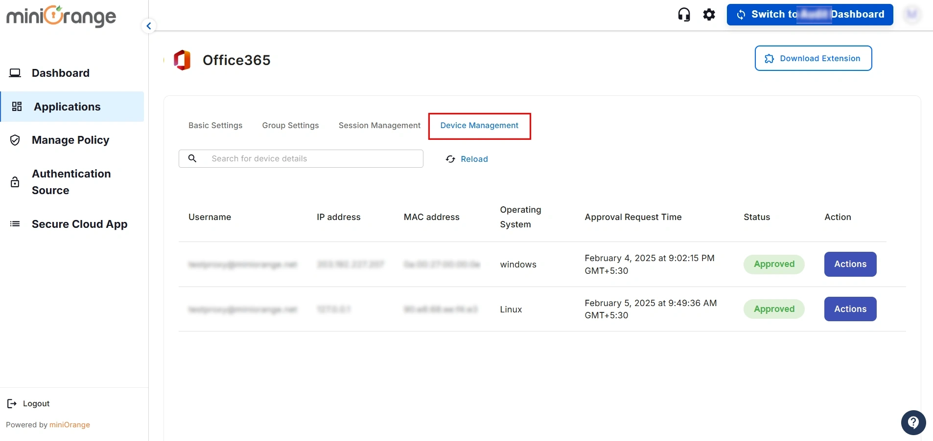 microsoft office365 CASB Device management