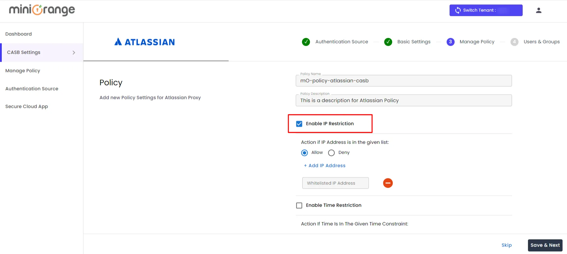 Atlassian CASB policies enable IP Restriction