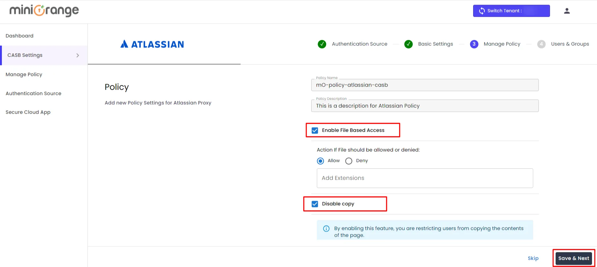Atlassian CASB policy enable File Based Access