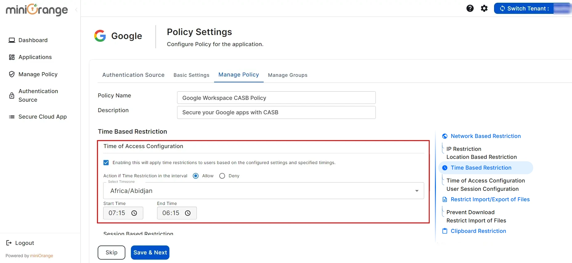 setup Google Workspace- add ip address