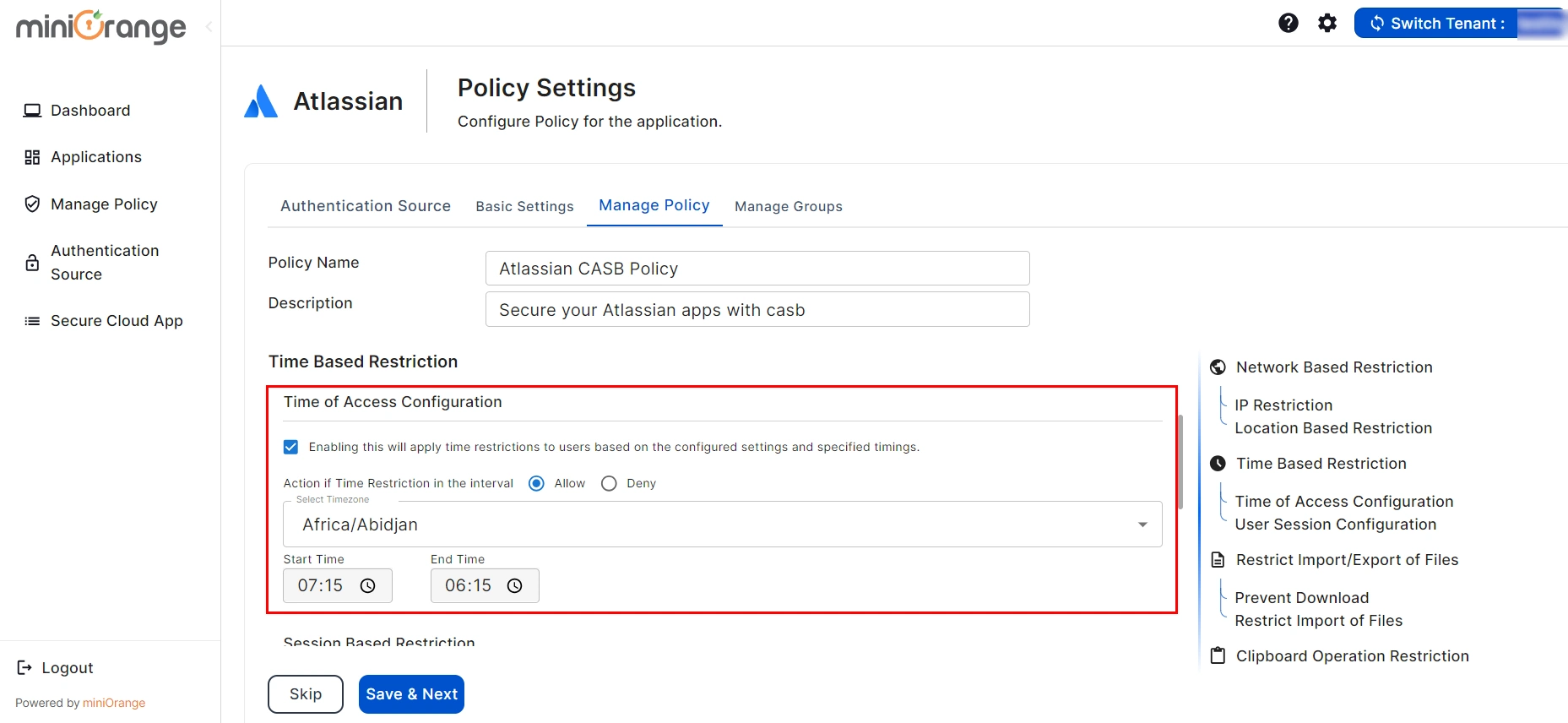 setup atlassian CASB - add whitelisted paths