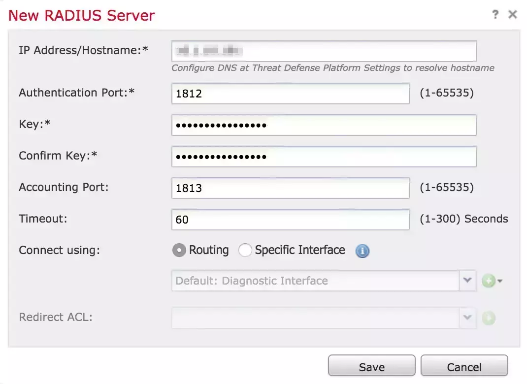 Cisco Firepower Client VPN MFA: Add Radius