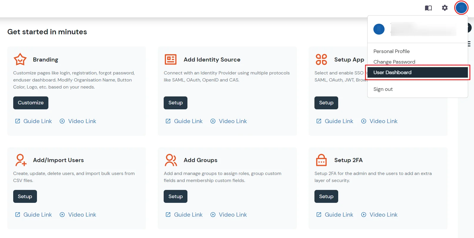 Egnyte Single Sign On (sso) user dashboard