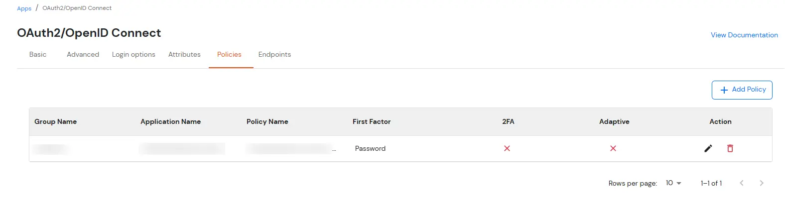 miniOrange Identity Platform Partner Portal Handbook: Policy was successfully added