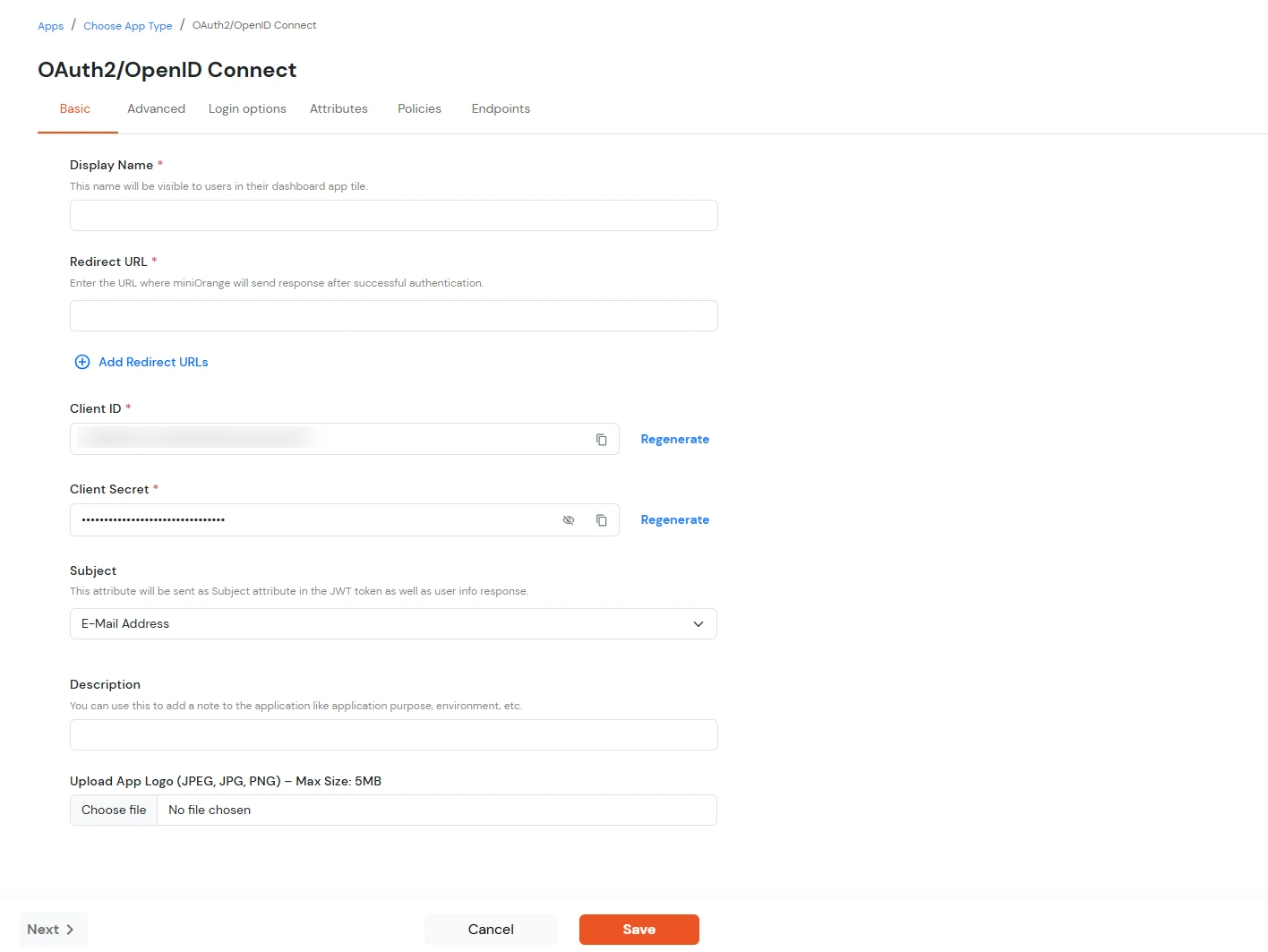 miniOrange Identity Platform Partner Portal Handbook: OAuth app details