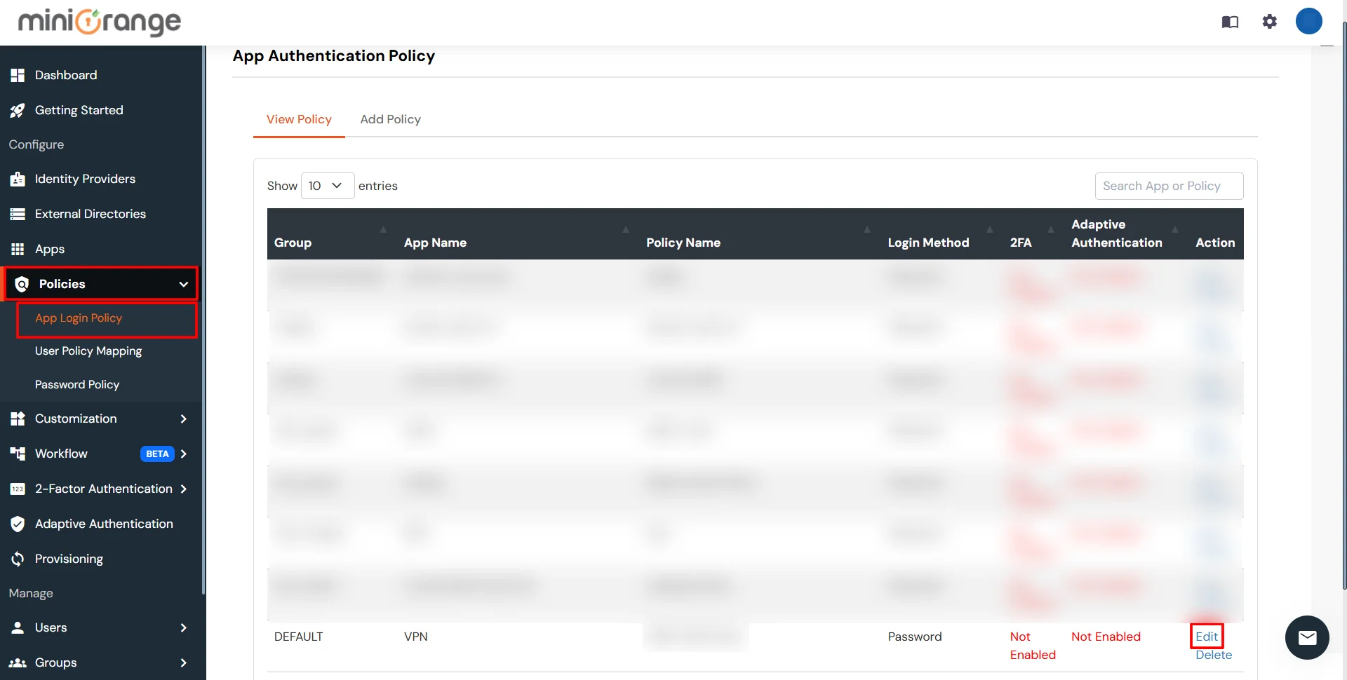 Klipfolio Single Sign-On (SSO) Restrict Access adaptive authentication policy