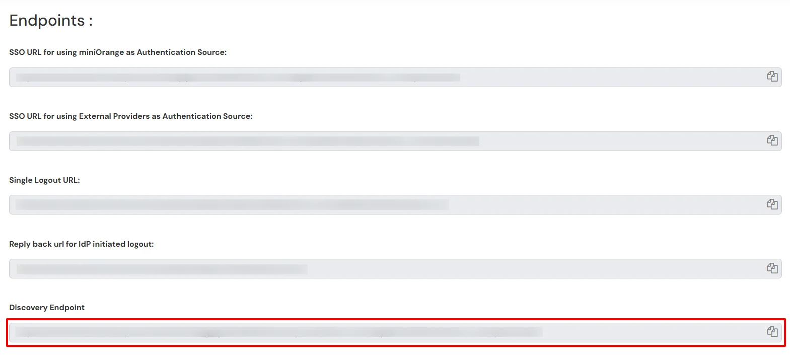 Select Discovery Endpoint as SSO URL - JWT Application