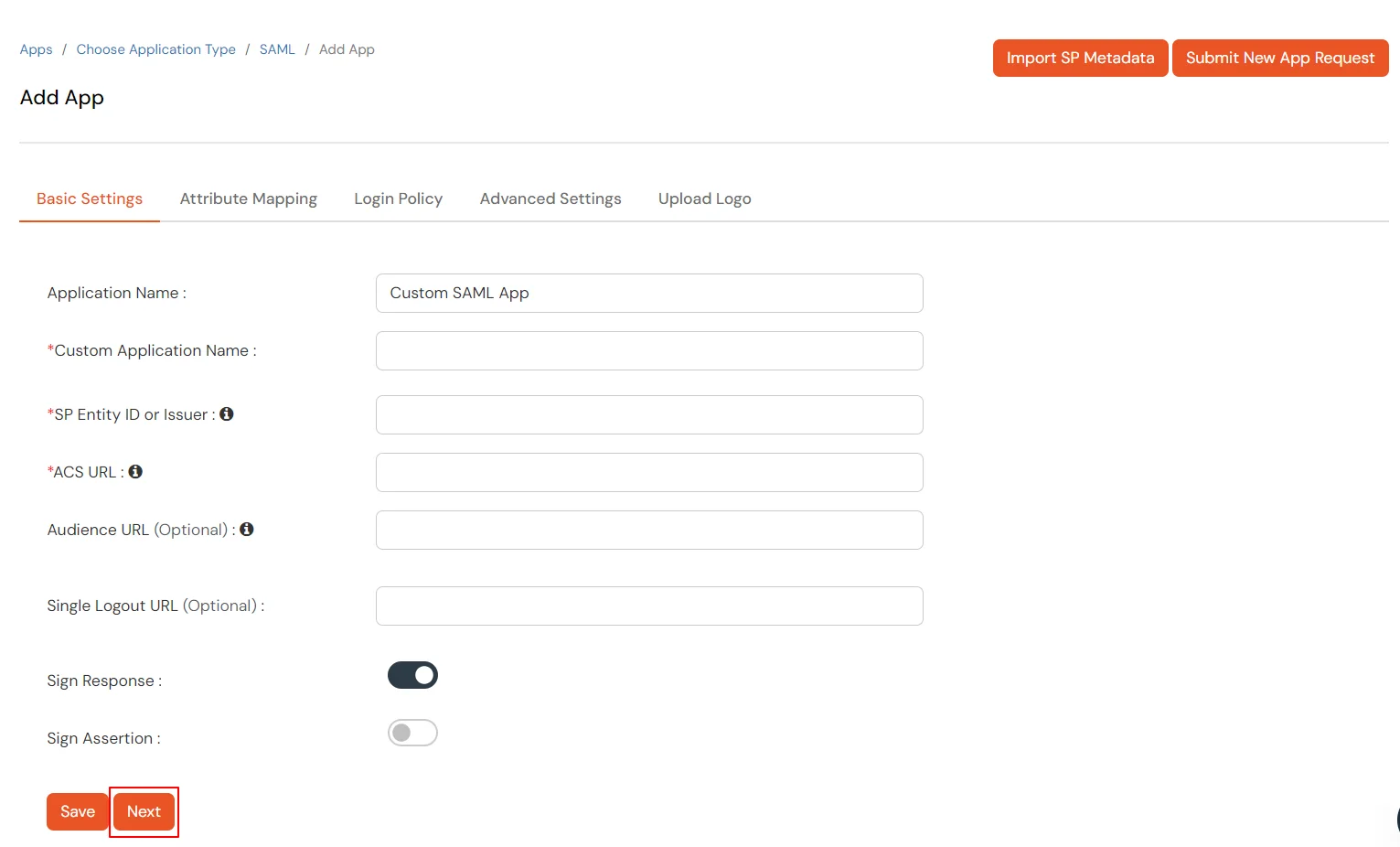 Configure Databricks Single Sign-On (SSO): Add application