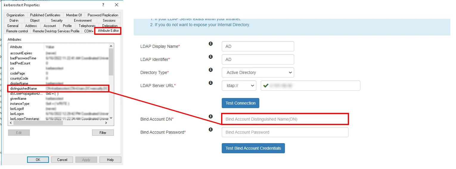 Oracle PL/SQL SSO: Configure user bind account domain name