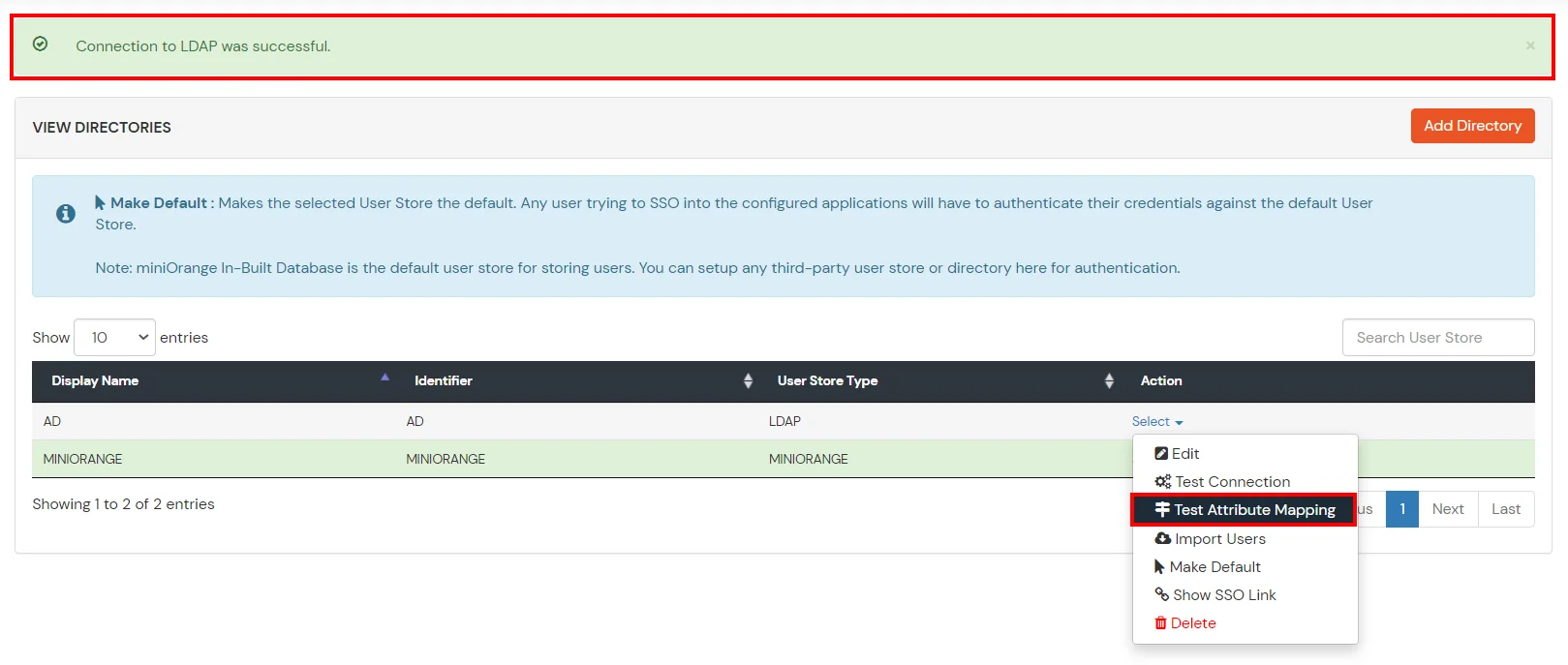 Salesforce LDAP successful connection