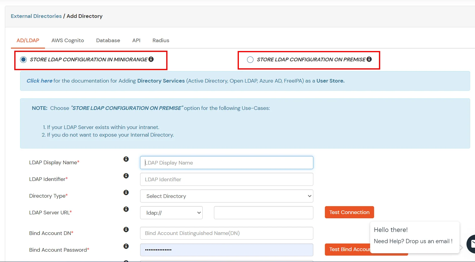 Salesforce: Select ad/ldap user store type