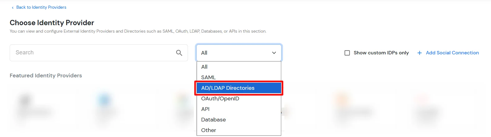 : Select Directory type as AD/LDAP