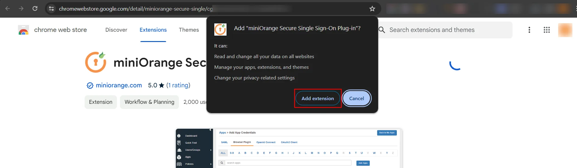 Google Classroom Single Sign-On (sso) extension added in chrome