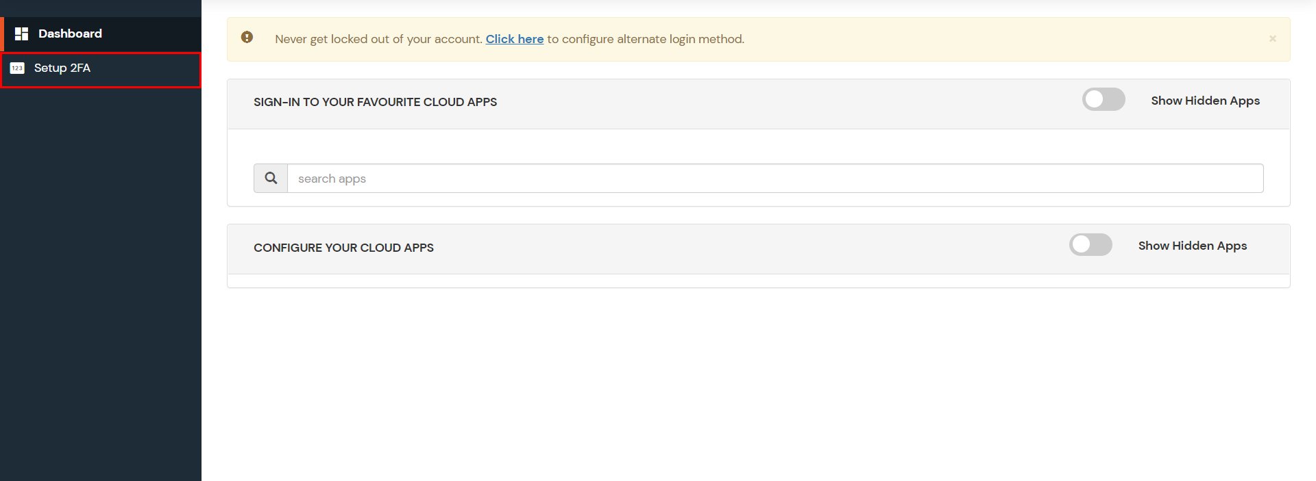 MFA/Two Factor Authentication(2FA) for Systancia Workplace  Configure 2FA Panel