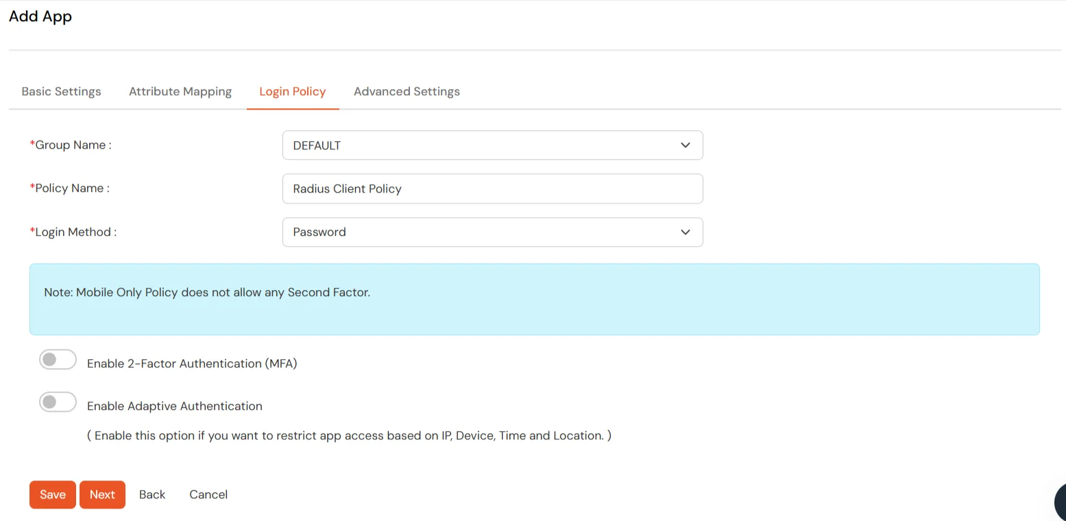 Two Factor Authentication(2FA) for Apache Web ServerClient Policies & Save option