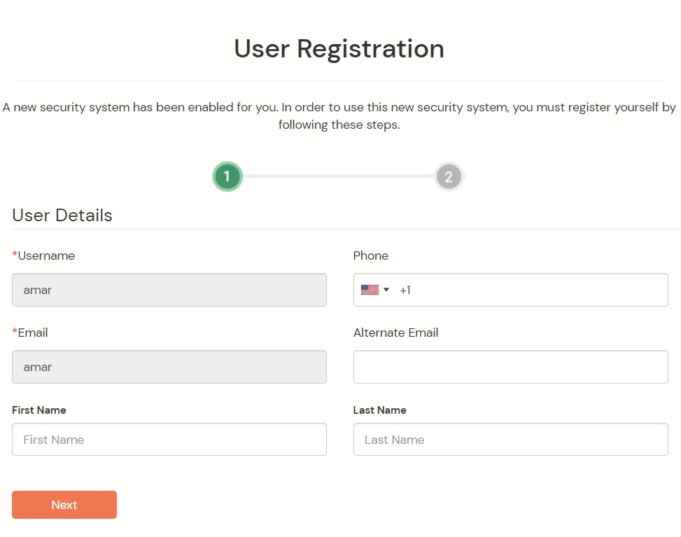 Zoho two factor authentication(2fa) user registration