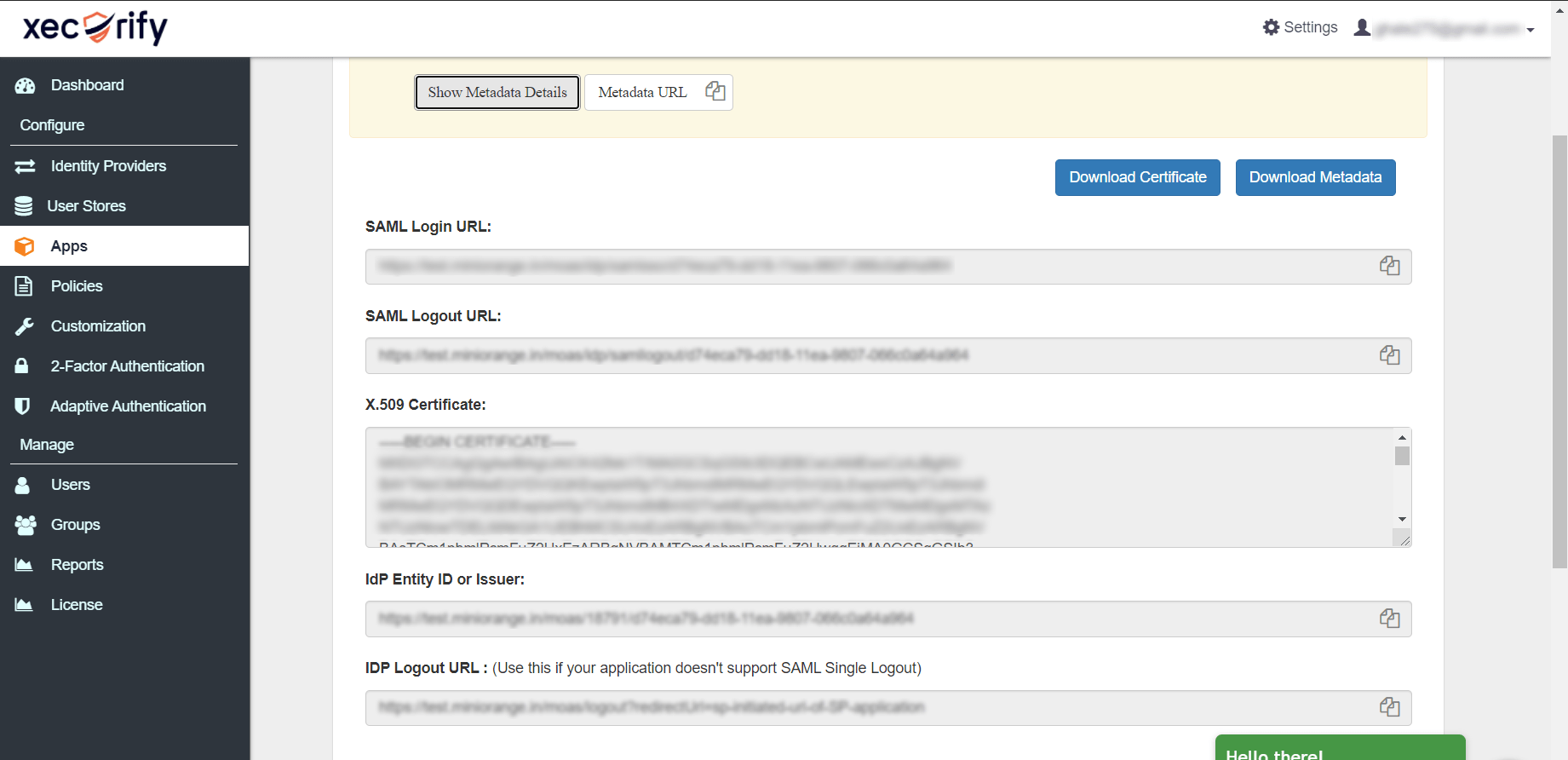 ConnectWise Single Sign On SSO show metadata