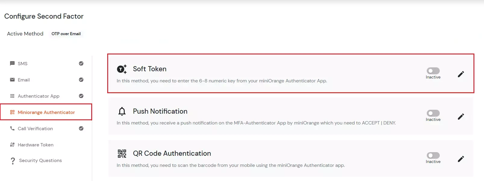 select SOFT TOKEN 2FA method