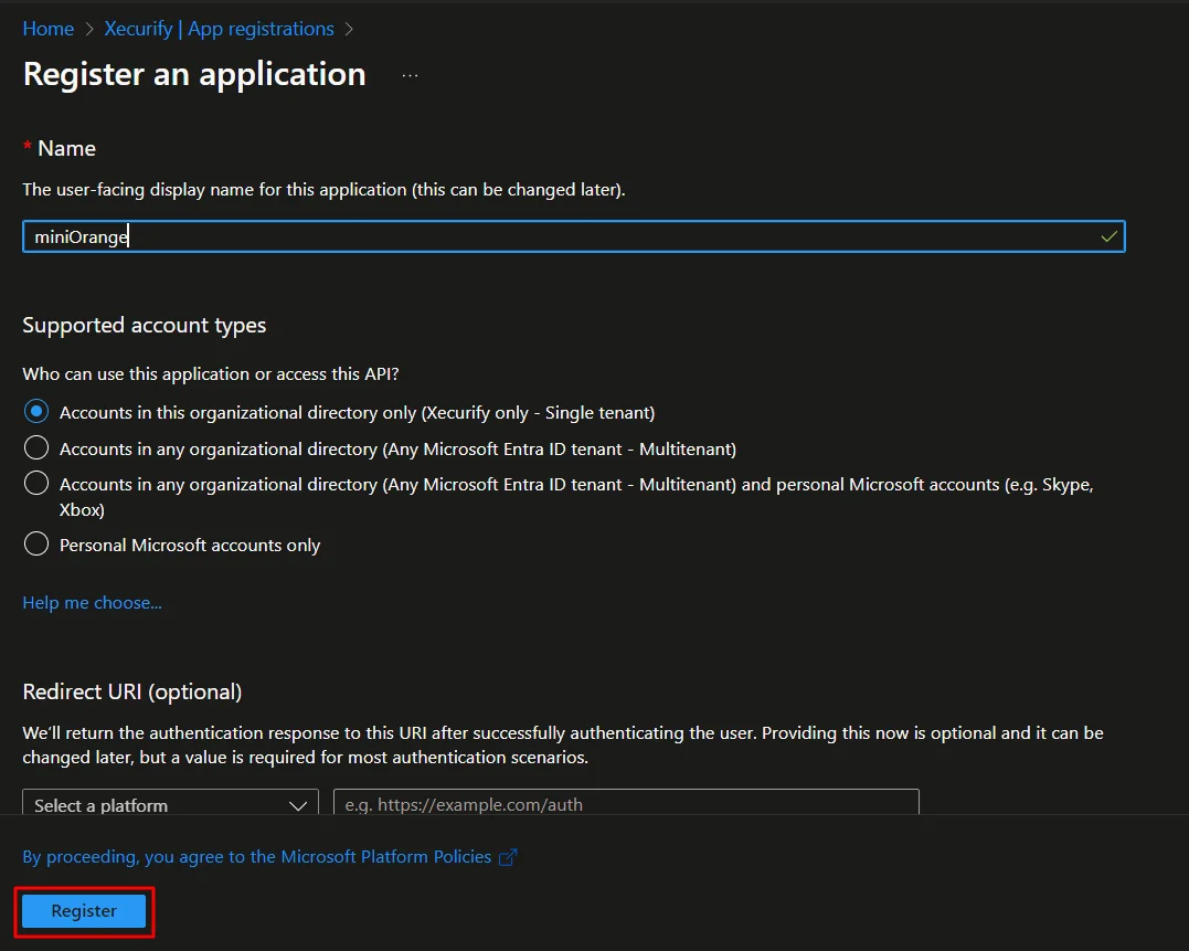 Microsoft Entra Id Identity Provider - Provide required details