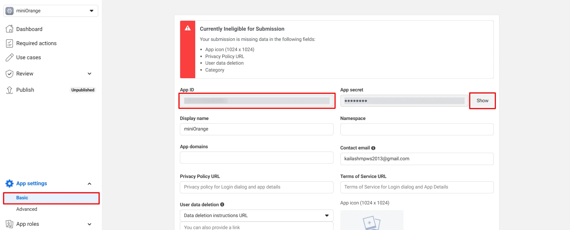 Winforms Social Login SSO: Facebook: SSO client oauth basic setting