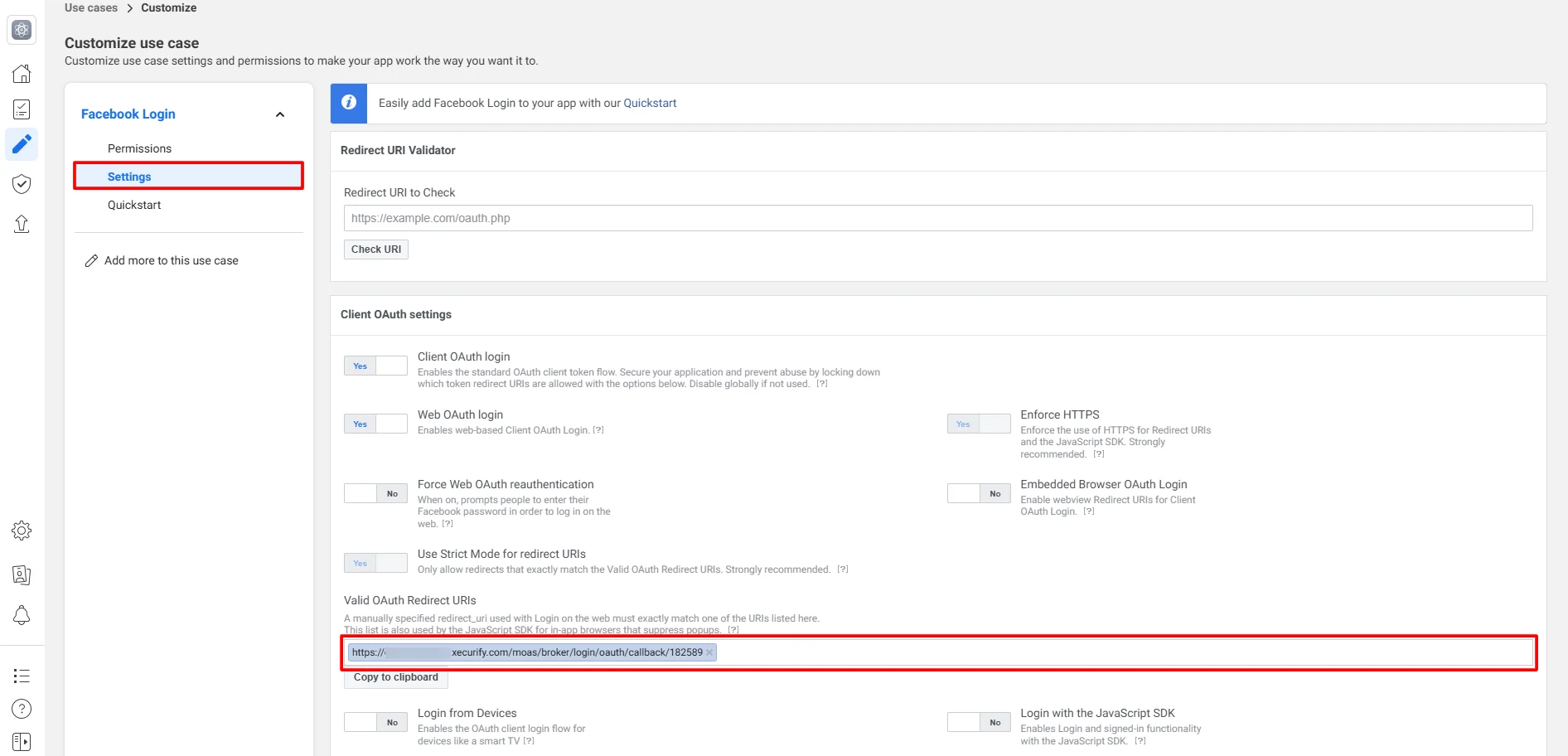 OAuth/OpenID/OIDC Single Sign On (SSO) Facebook SSO client oauth setting