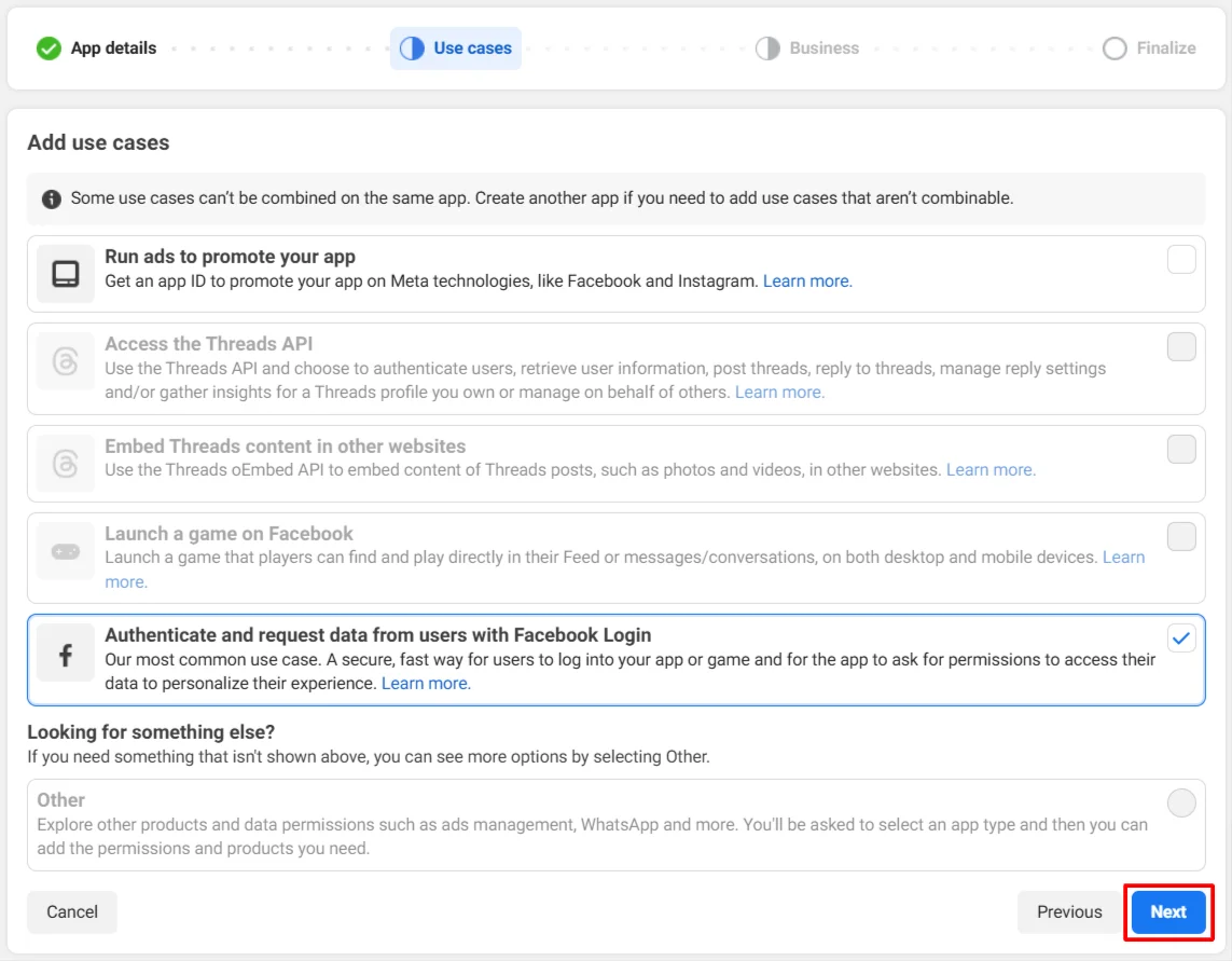 OAuth/OpenID/OIDC Single Sign On (SSO) Facebook SSO choose Facebook Login