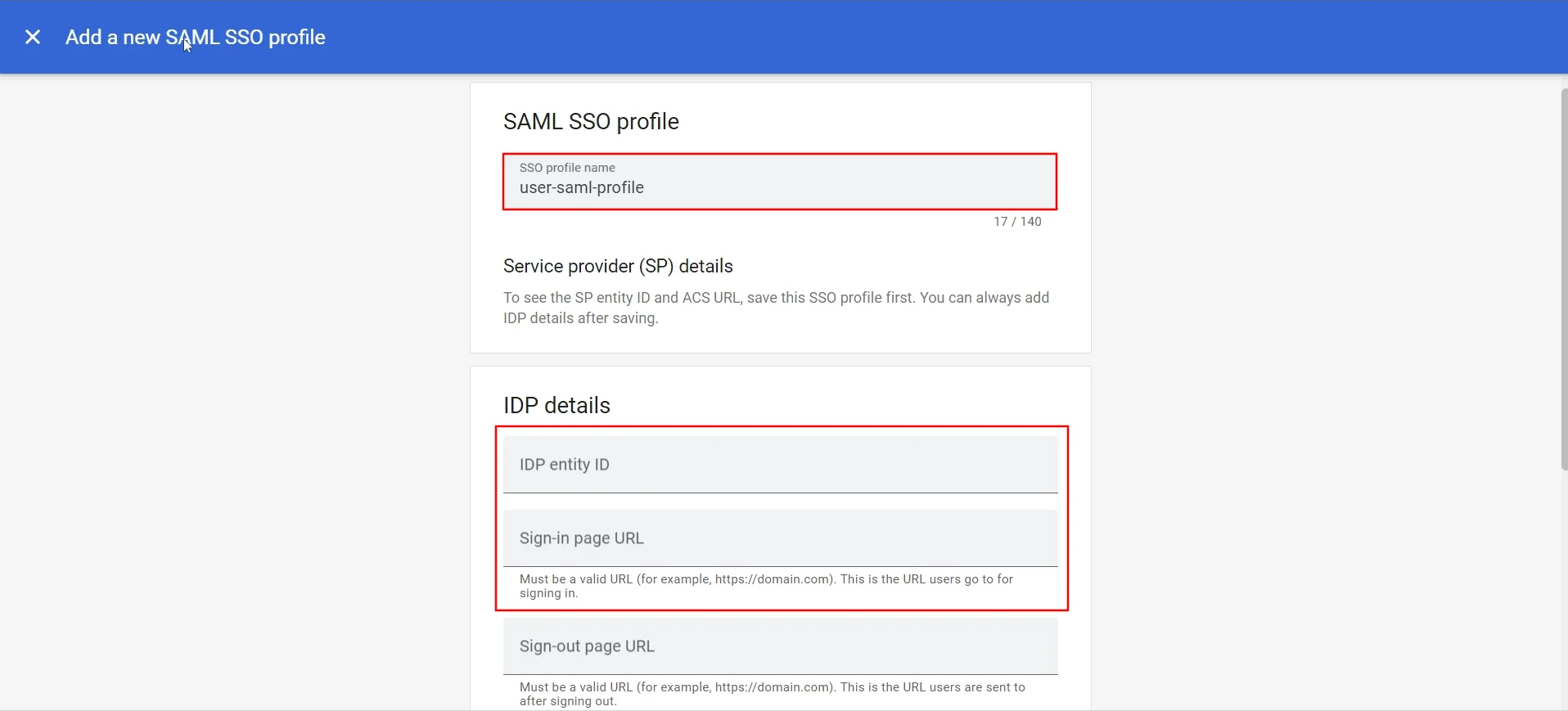 Google CASB SAML Profile IDP Details