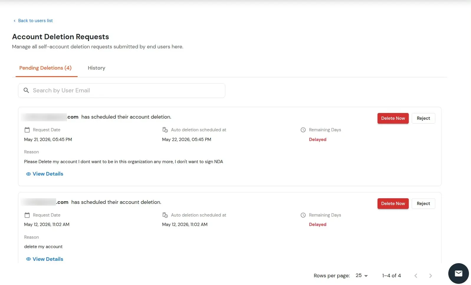 Account Deletion Request