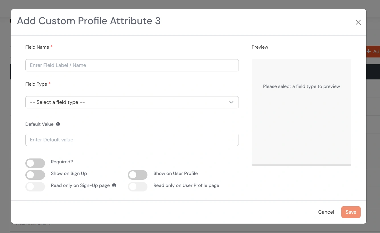 miniOrange Identity Platform Admin Handbook: Add Custom Profile fields