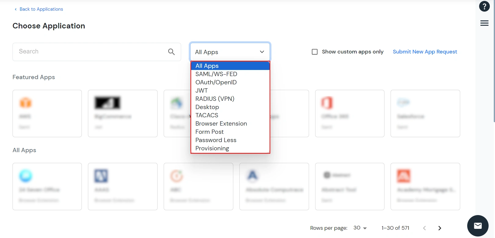 miniOrange Identity Platform Admin Handbook: Dashboard applications