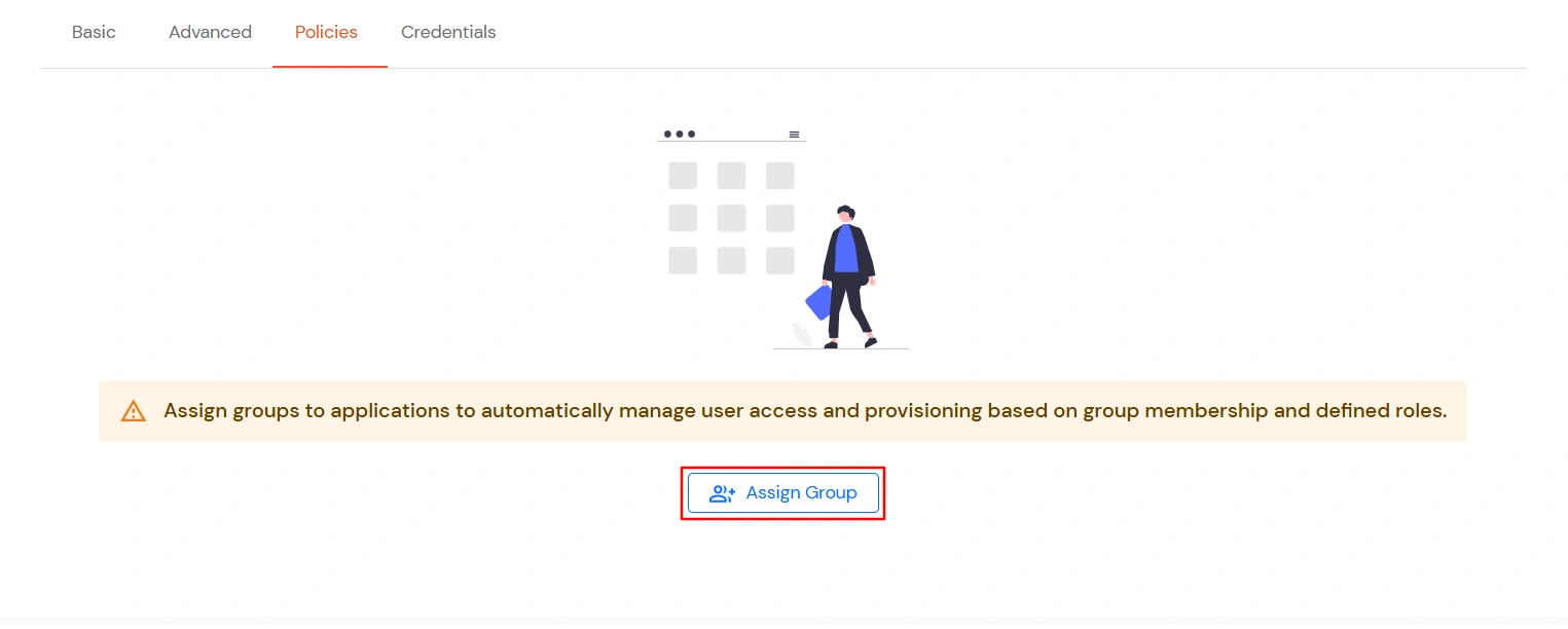 assign group application policy