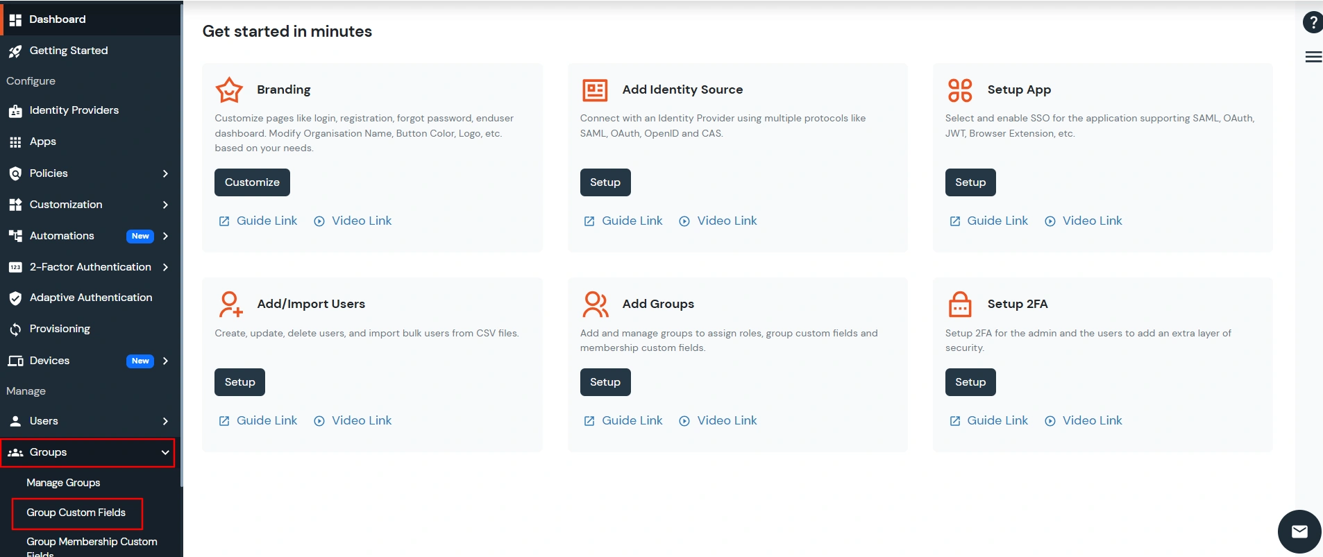 miniOrange Identity Platform Admin Handbook: Click On Groups