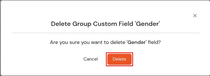 miniOrange Identity Platform Admin Handbook: Delete confirmation dialog