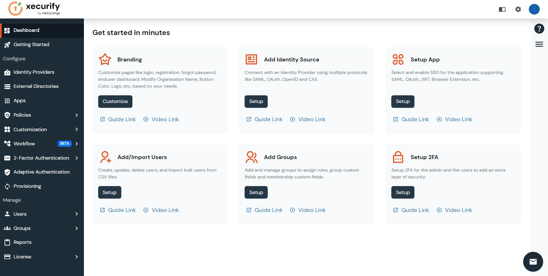 miniOrange Identity Platform Admin Handbook: Dashboard applications