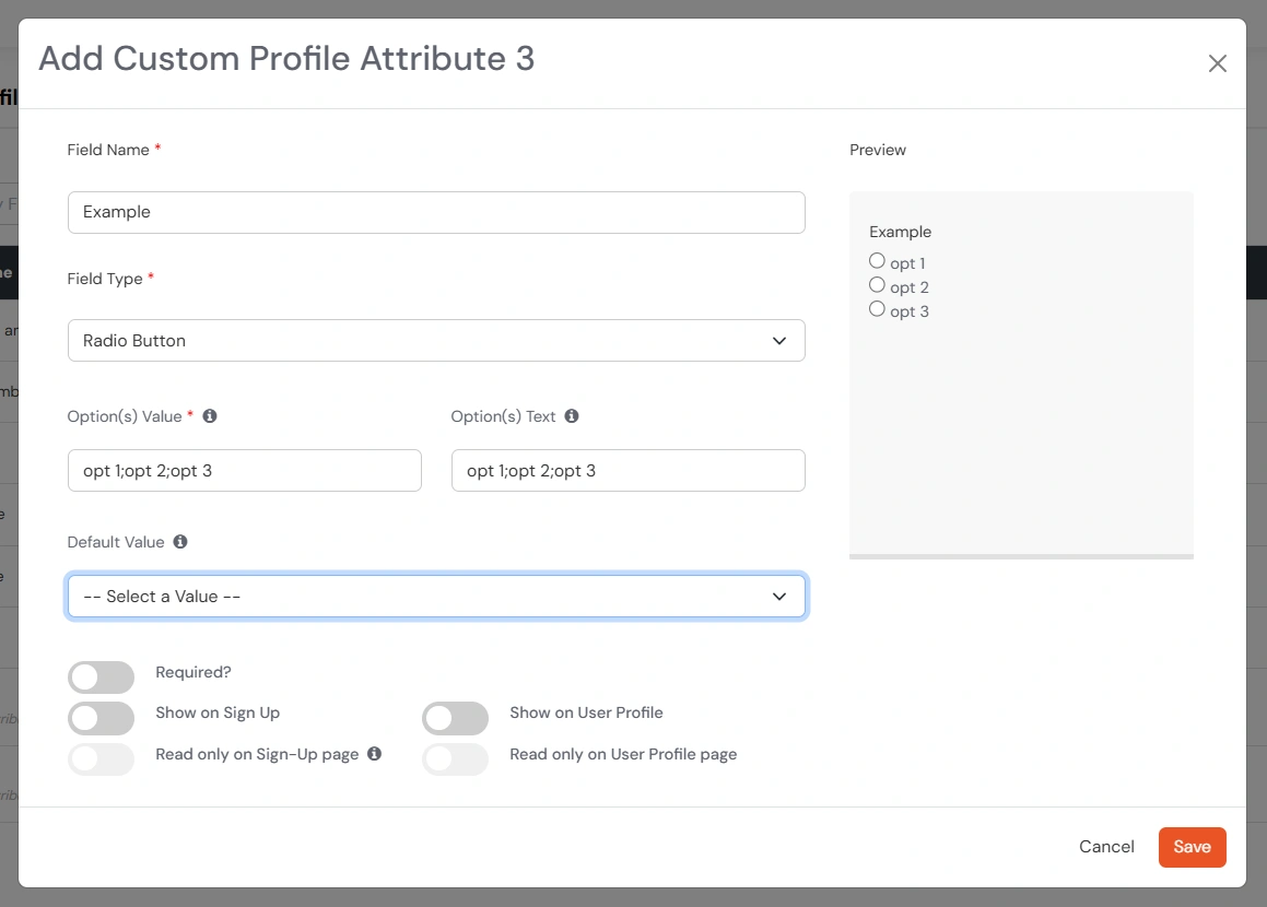 miniOrange Identity Platform Admin Handbook: Add Custom Profile fields