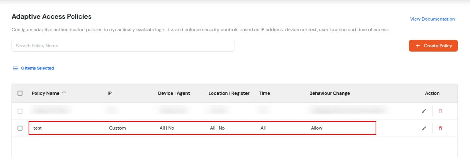 Adaptive Authentication for Dropbox: Policy Created