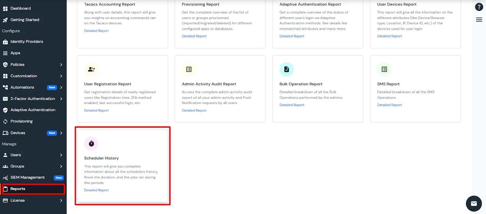 Scheduler History for Active Directory provisioning